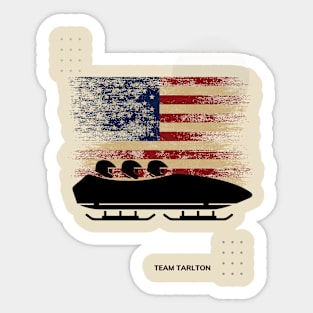 Bobsled USA Flag Sticker